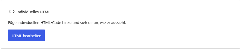 Der Block Individuelles HTML in WordPress