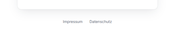 Untere Kante einer Funnel-Seite mit der Zeile "Impressum" und "Datenschutz"