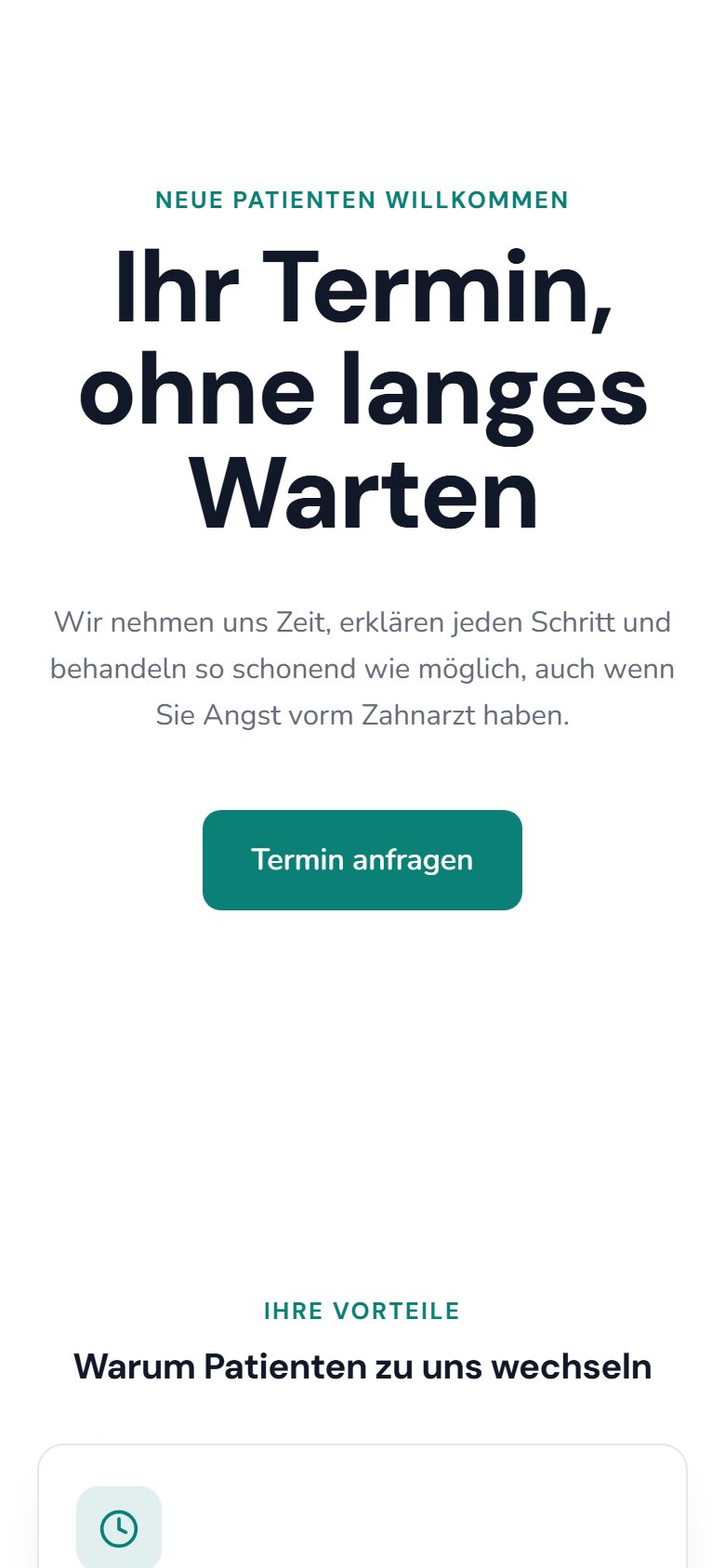Die Vorlage Praxis-Termin auf dem Telefon